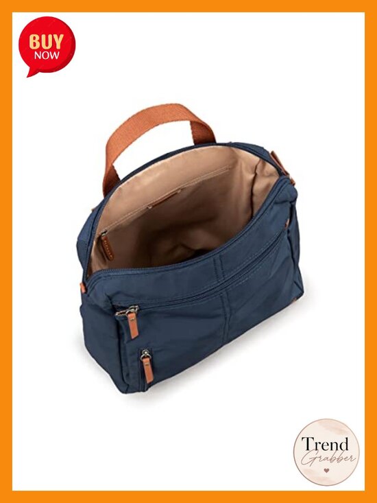 Recycled Nylon Backpack with Laptop Compartment, Adjustable Strap, Work Travel